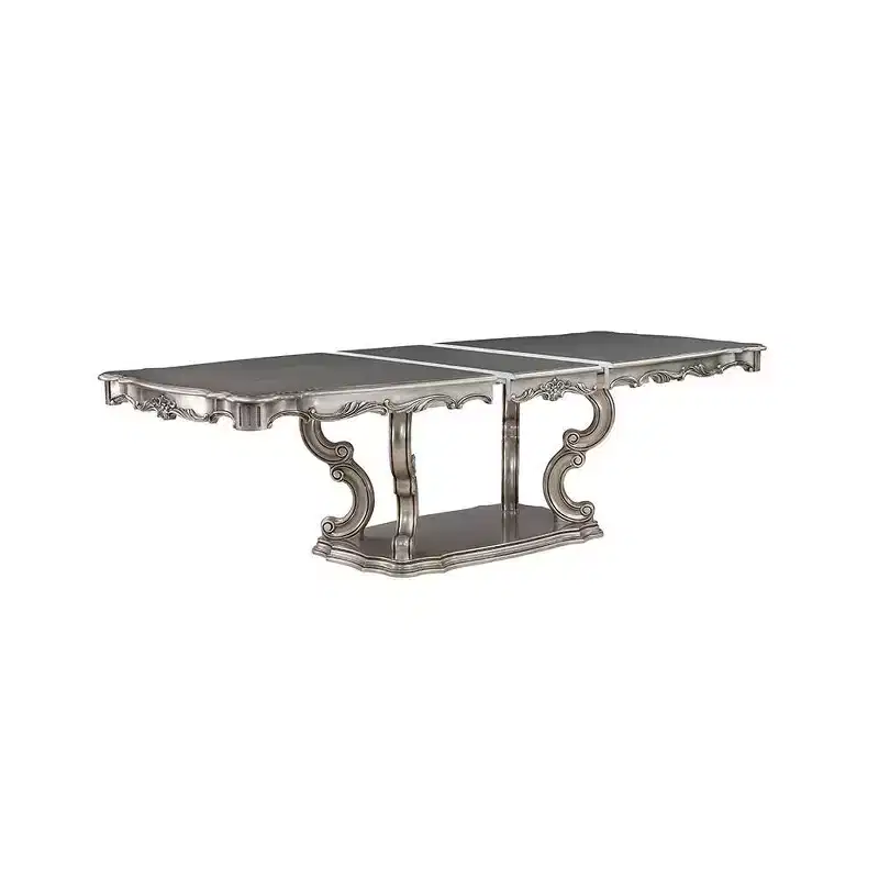 63.78 Ariadne Dining Table Antique Platinum Finish - Acme Furniture