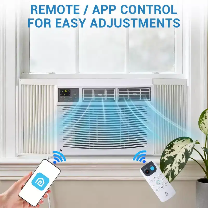 12000 BTU Window Air Conditioner Unit with Remote Control, Cools Rooms Up to 550 Sq ft, 3 Cooling & Fan Speeds Quiet Operation, Easy Install Kit