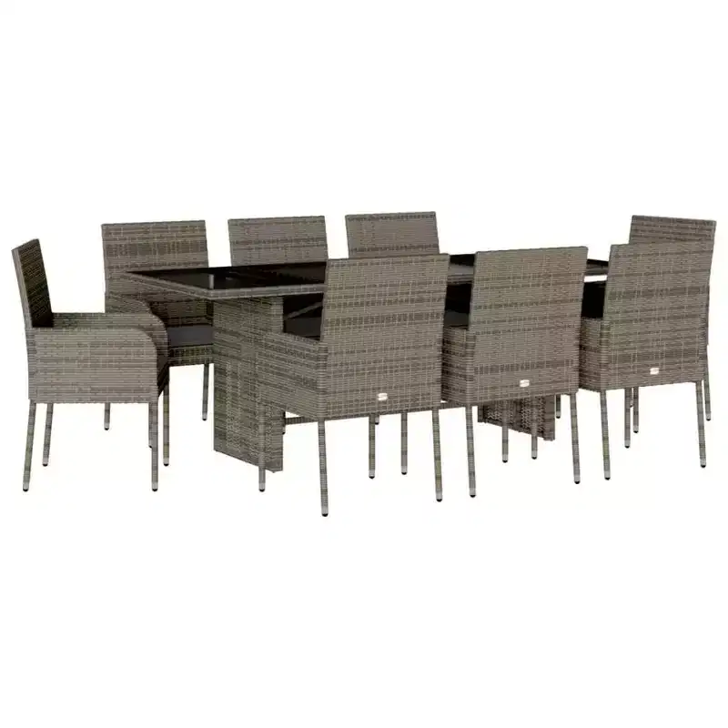 vidaXL Garden Dining Set Gray, Dark Gray