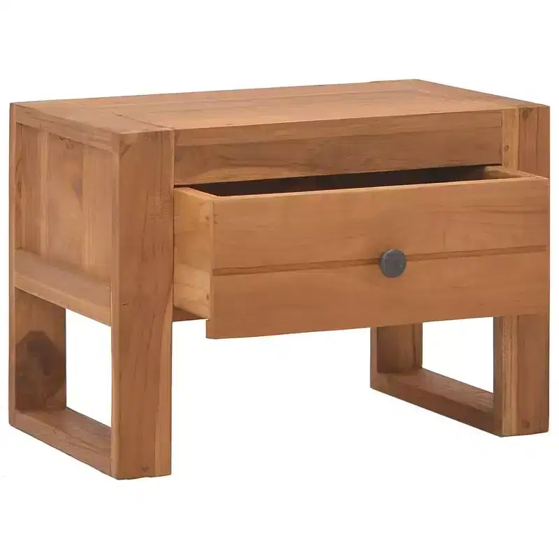 Bedside Cabinet 19.7x11.8x13.8 Solid Teak Wood