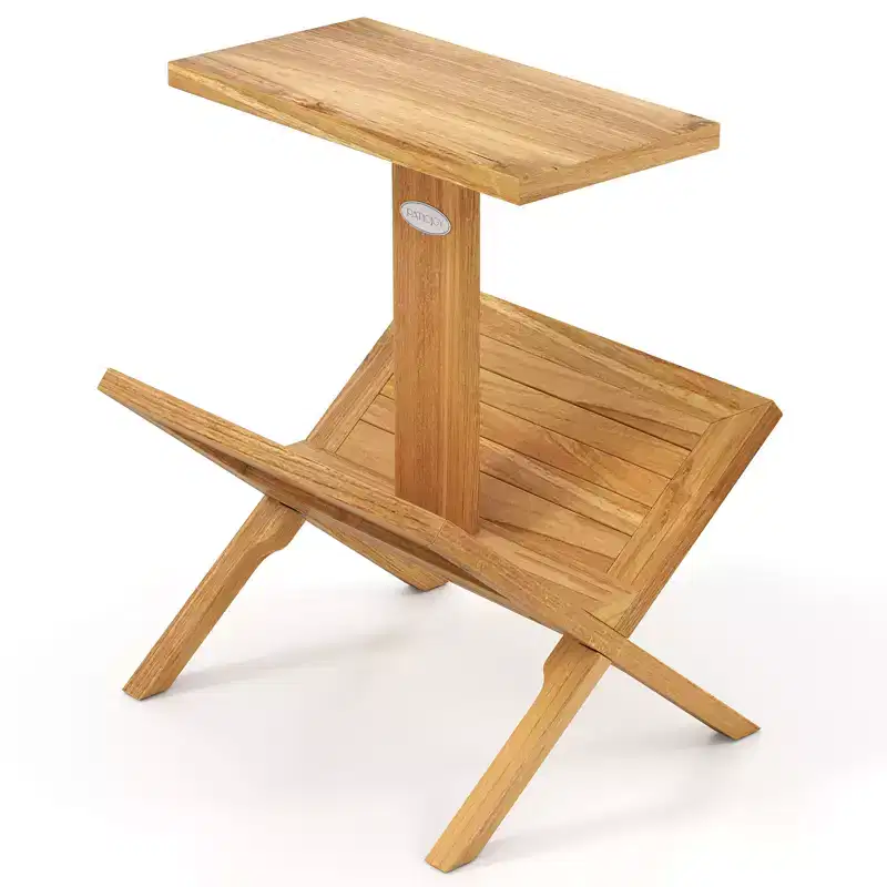 Costway 2-Tier Bookshelf Small Bookcase w/ Teak Wood Frame & Anti-Slip Foot Mats