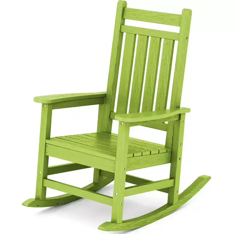 HYLEORY HDPE Modern Resin Rocking Adirondack Chair