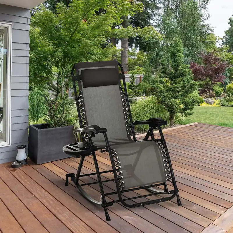 2 In 1 Adjustable Lounge Chair Grey
