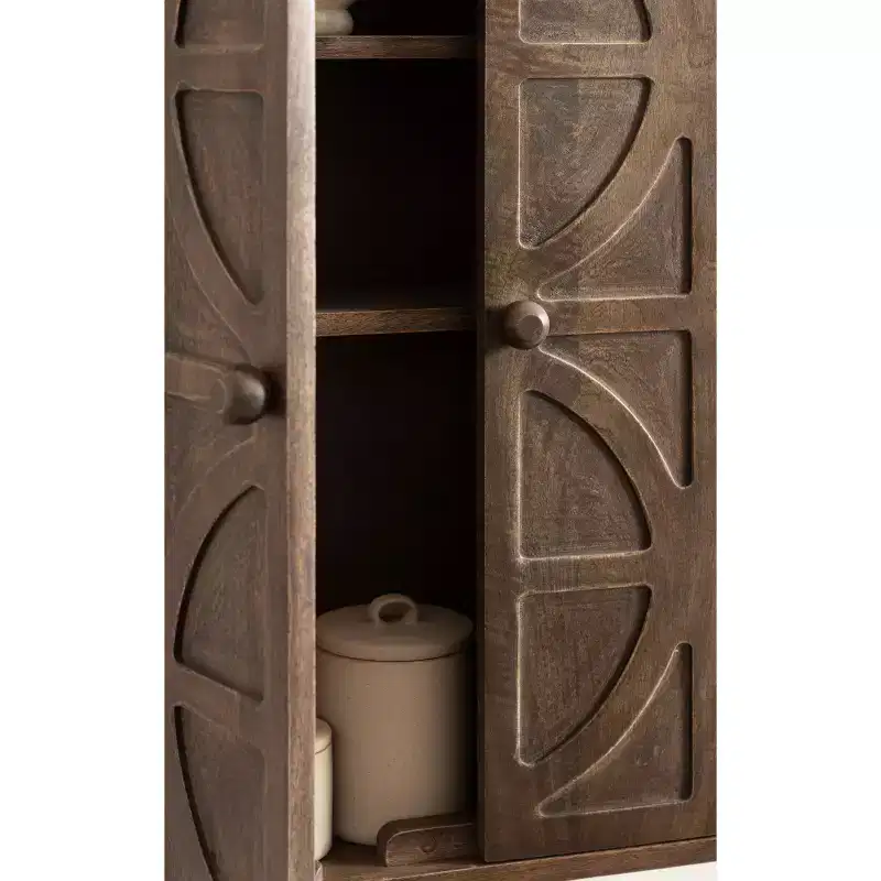 Galliene Hand-Carved Mango Wood Wall Cabinet — 22