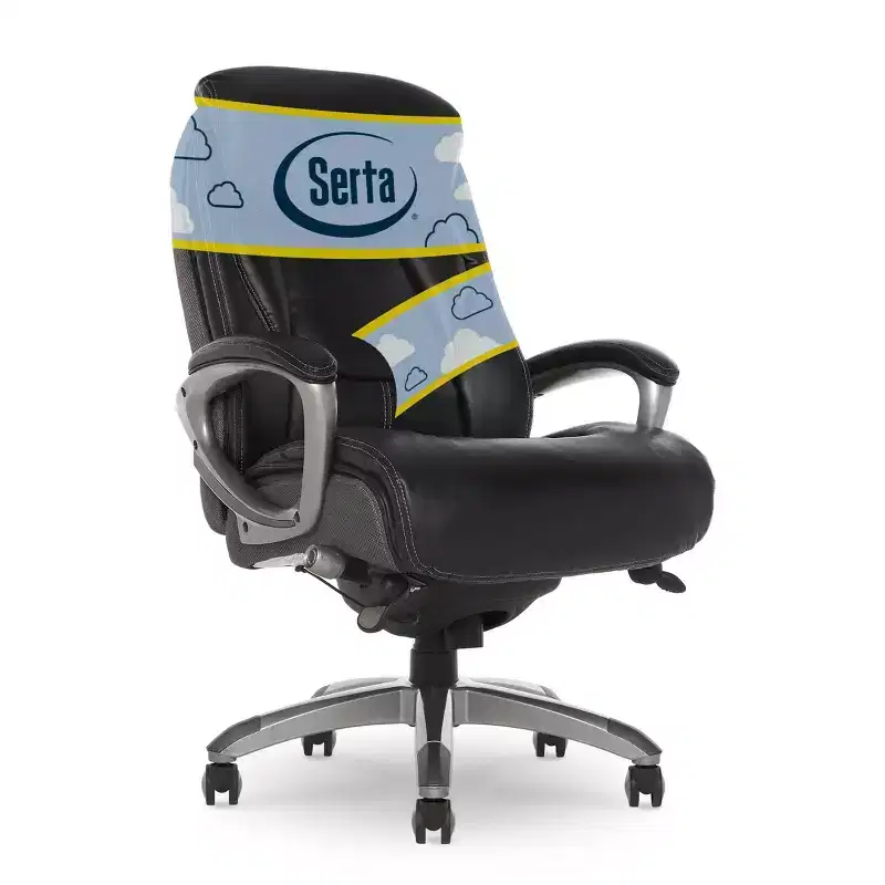 Works Executive Office Chair with Smart Layers Technology Opportunity Gray: Ergonomic Bonded Leather, Adjustable Height, 275 lbs Capacity