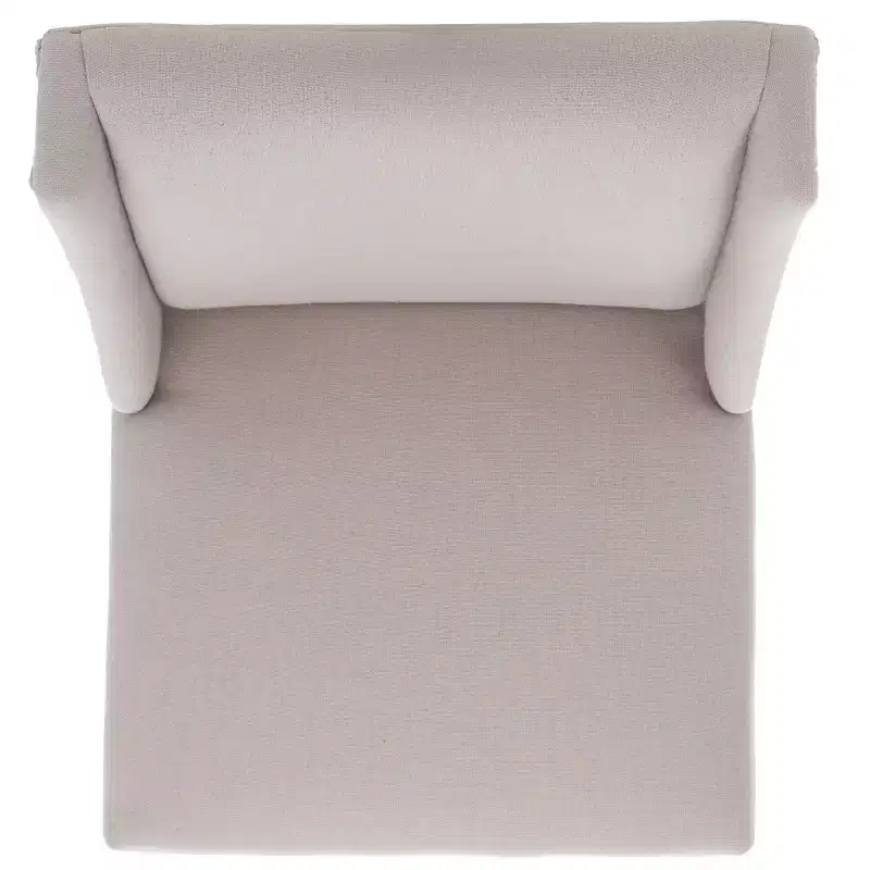 Taupe Linen Armless Dining Chair, High Back, Nailhead Trim – Set of 2