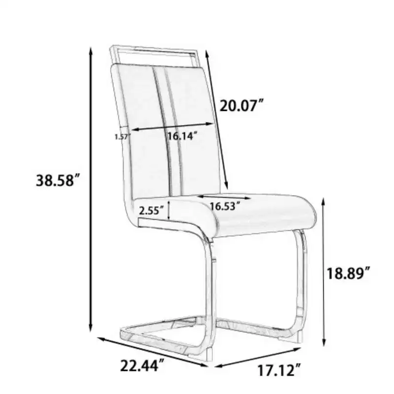 4-Pack Modern High-Back Faux Leather Dining Chairs with Metal Legs
