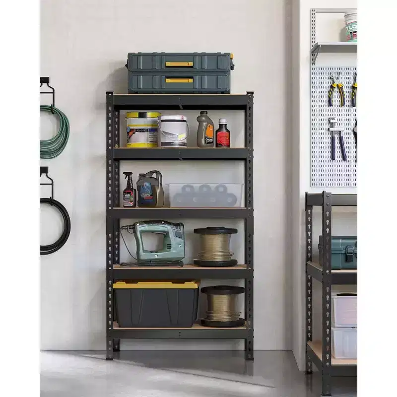 SONGMICS 5-Tier Storage Shelves, Garage Storage, Boltless Assembly, Adjustable Shelving Unit, Load 1929 lb, for Shed Warehouse Basement Kitchen