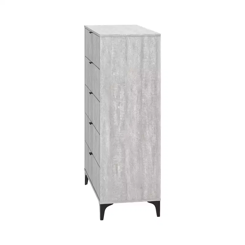 Galano Zaffy 5 Drawer Chest (Interlock) - Dusty Grey Oak