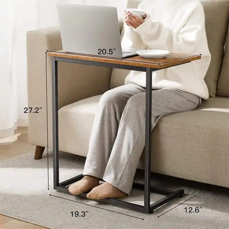 C Shaped End Table 27 inches High - 11.8D x 19.7W x 27H