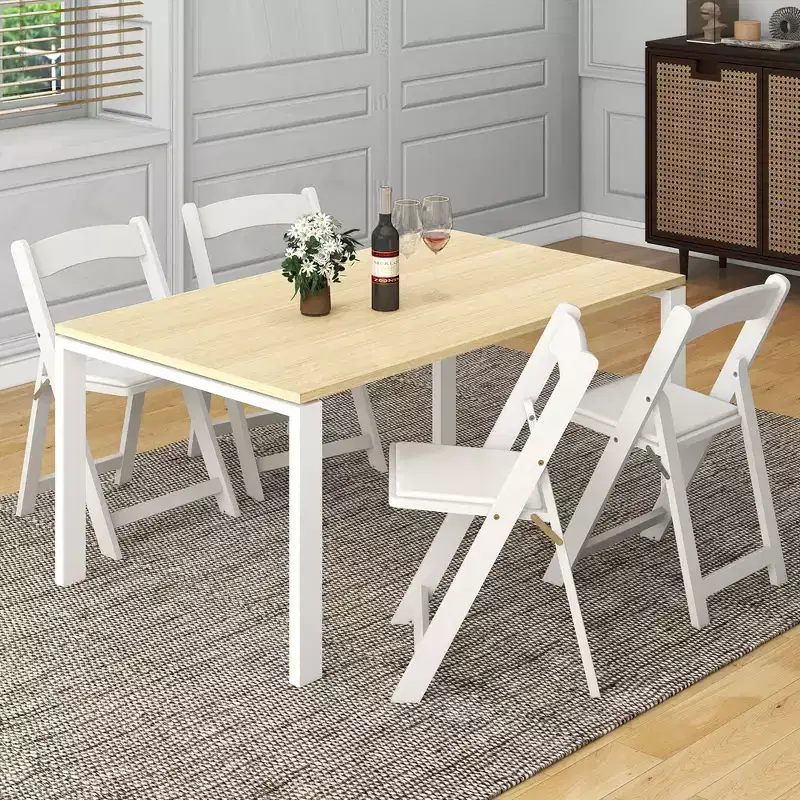 Costway Set of 12 Dining Chairs w/ Rubber Wood Legs & Padded Seat for Home Office Events White