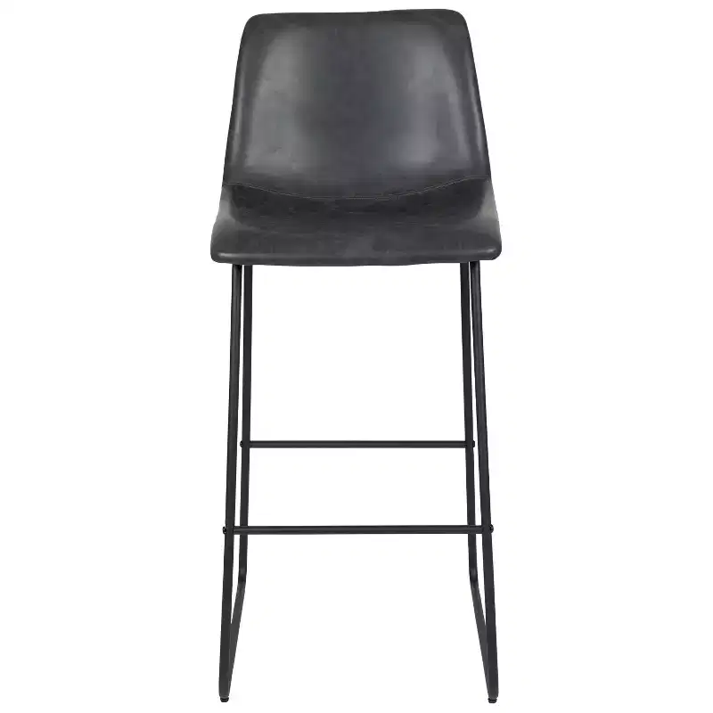 Merrick Lane 30 inch Faux Bar Height Bucket Seat Stools, Set of 2