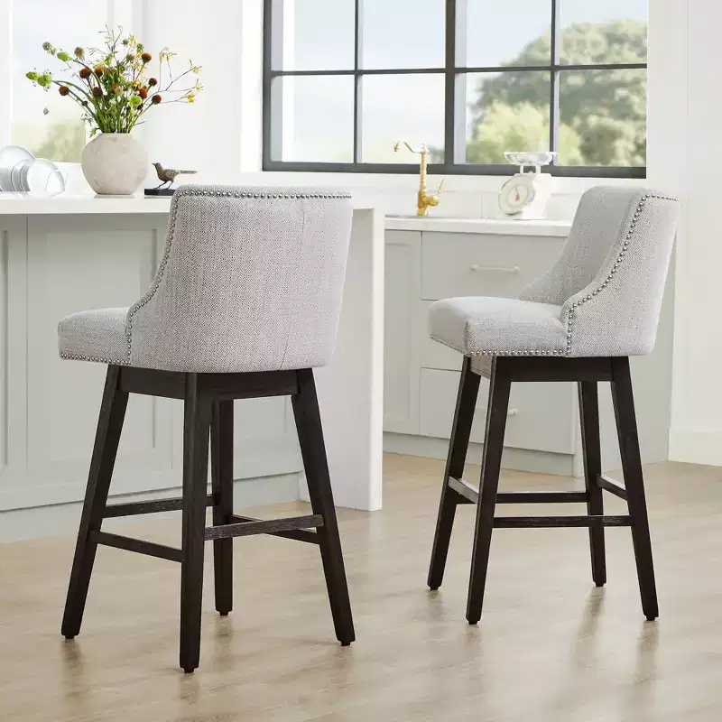 Spruce&Spring 30 Upholstered Bar Height Swivel Bar Stools