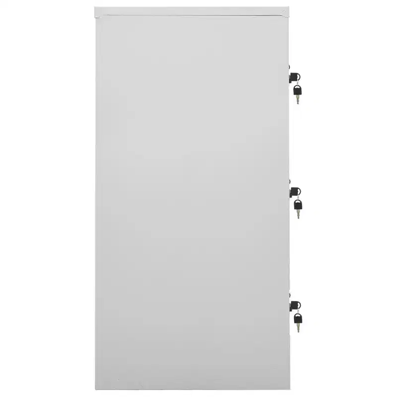 vidaXL Locker Cabinet Set of 2 Light Grey Steel Medium Locker Cabinet