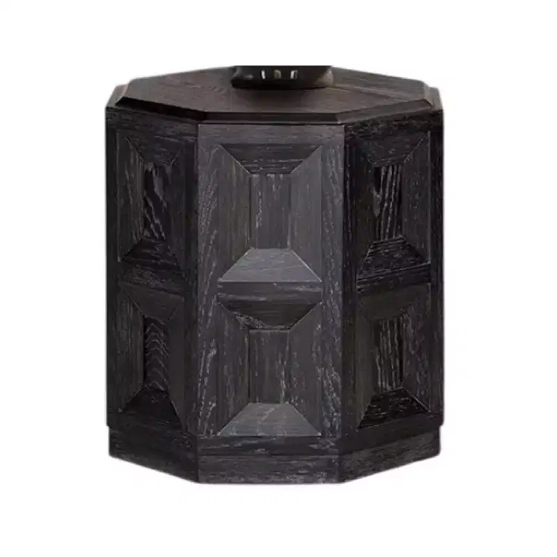 Rectangular Accent Side End Table – Black Rubberwood, 20 Inch