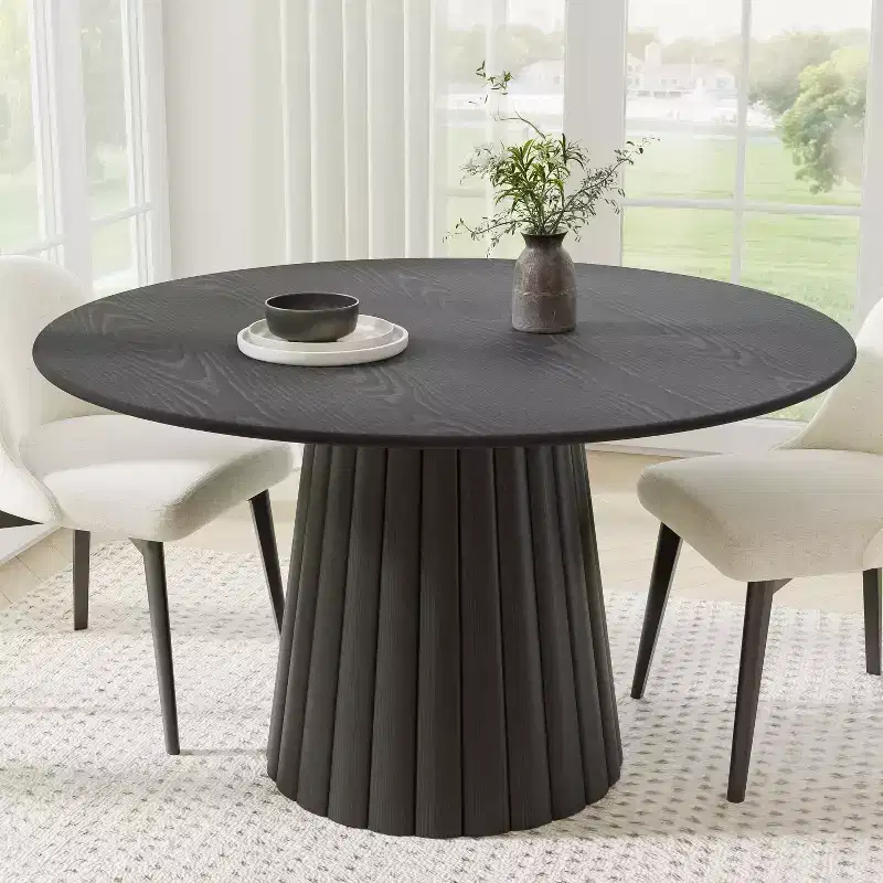 Modern Round Dining Table Wood Kitchen Table