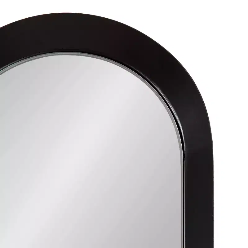 Kate & Laurel All Things Decor 10"x40" Niya Metal Panel Wall Mirror Black