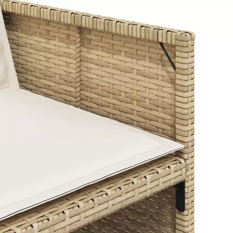 vidaXL Patio Chairs with Cushions 4 pcs Beige Poly Rattan