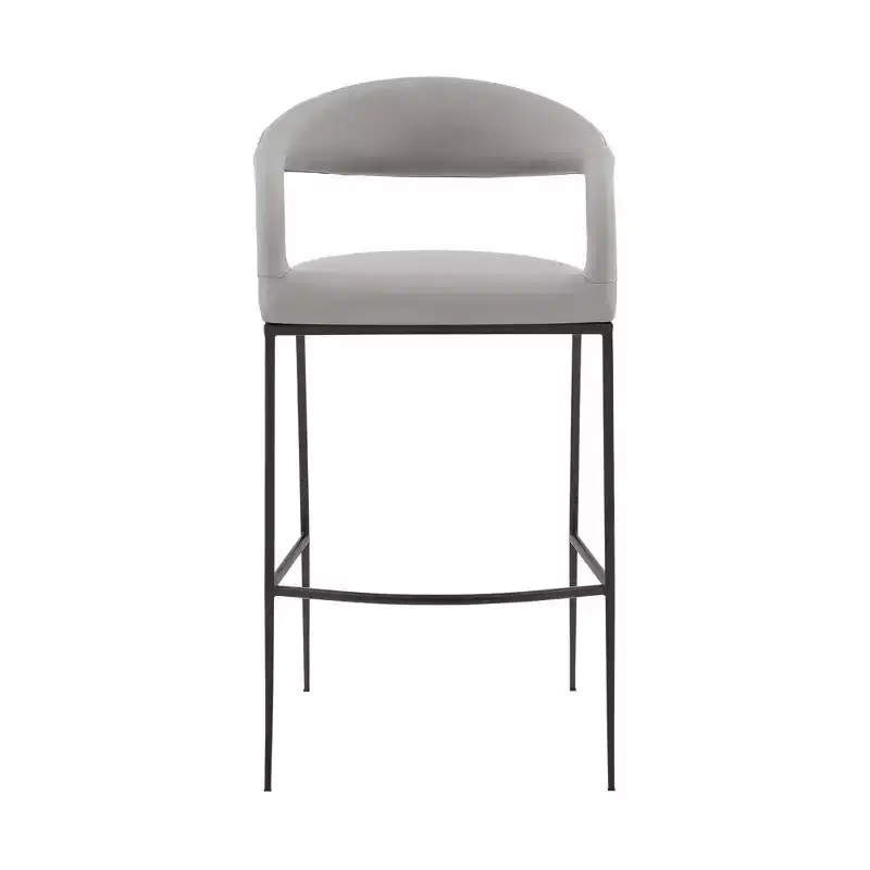 Armen Living 26 Ramona Iron and Faux Leather Counter Height Barstool