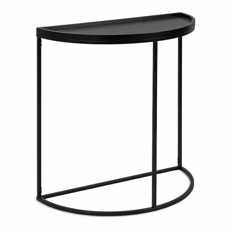 Half-Circle Console Table with Satin Black Finish