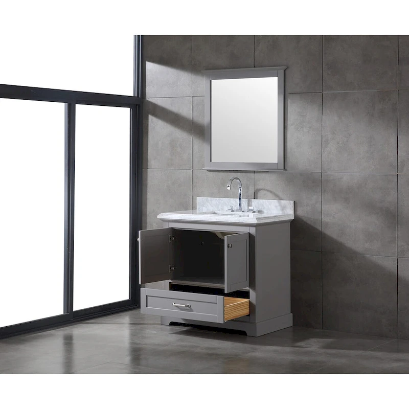 Mareo 36 Solid Wood Bathroom Vanity Set