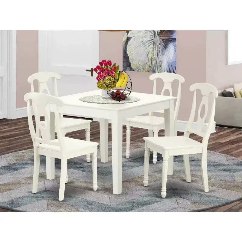 Coastal Dining 5Pc Square Table & Chairs - 36 Inch - Craftsman Style