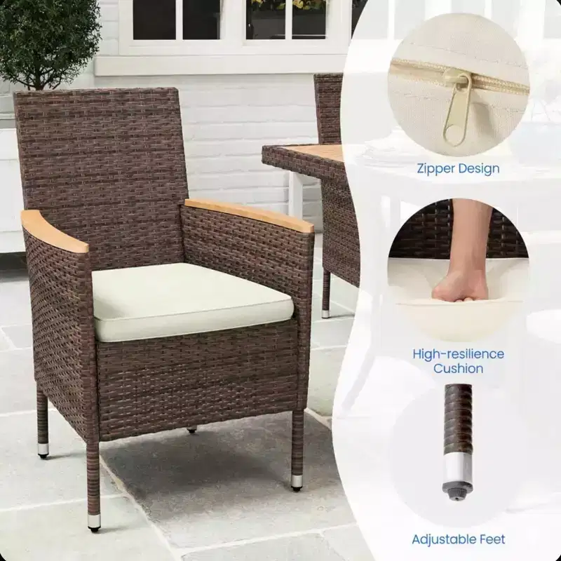 4-Piece All-Weather Rattan Patio Dining Chair
