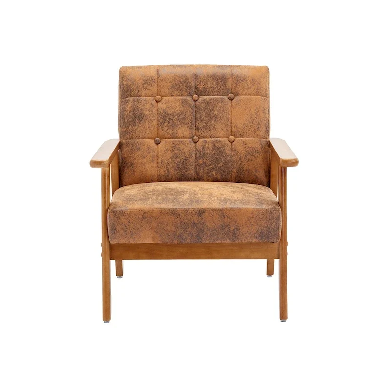 Upholstered Accent Arm Chair with Wood Frame