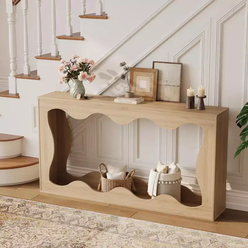 63Farmhouse Console Table with Entryway,Couch Table Behind Sofa, Narrow Console Table,Hallway Stand,Industrial Hallway Accent Table for Living Room