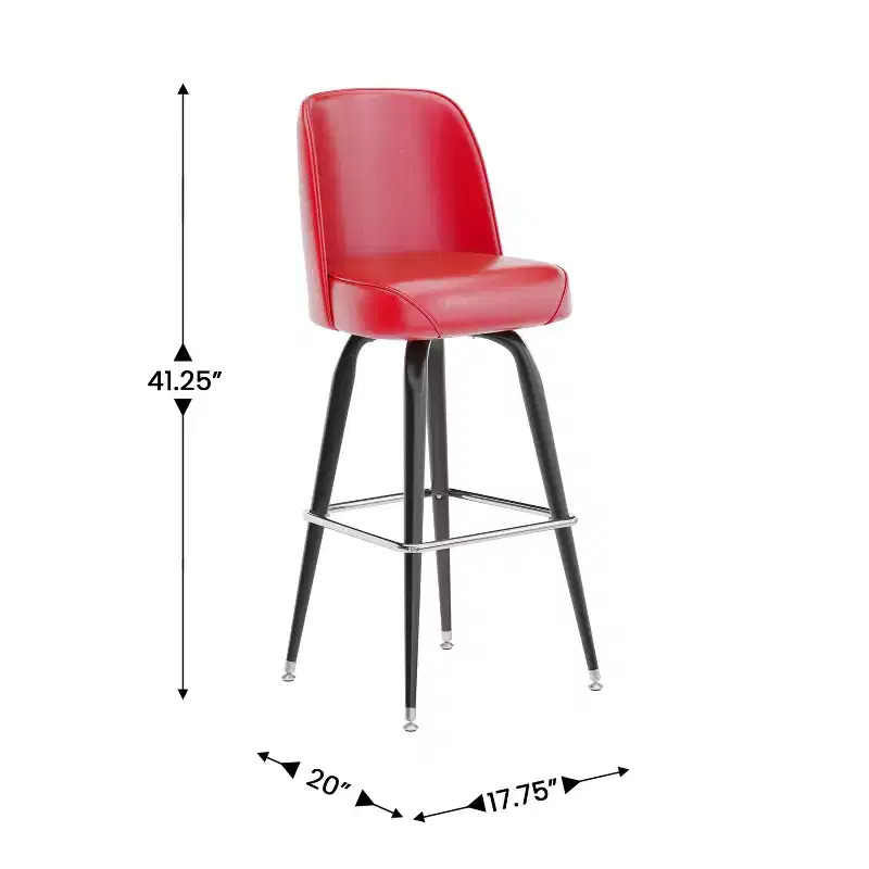 Emma and Oliver Metal Barstool with Swivel Bucket Seat