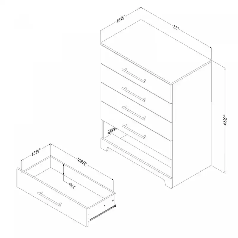 5-Drawer Chest - Black Oak