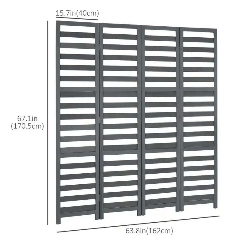 4-panel Folding Divider Room Louvred Privacy Screen Panels