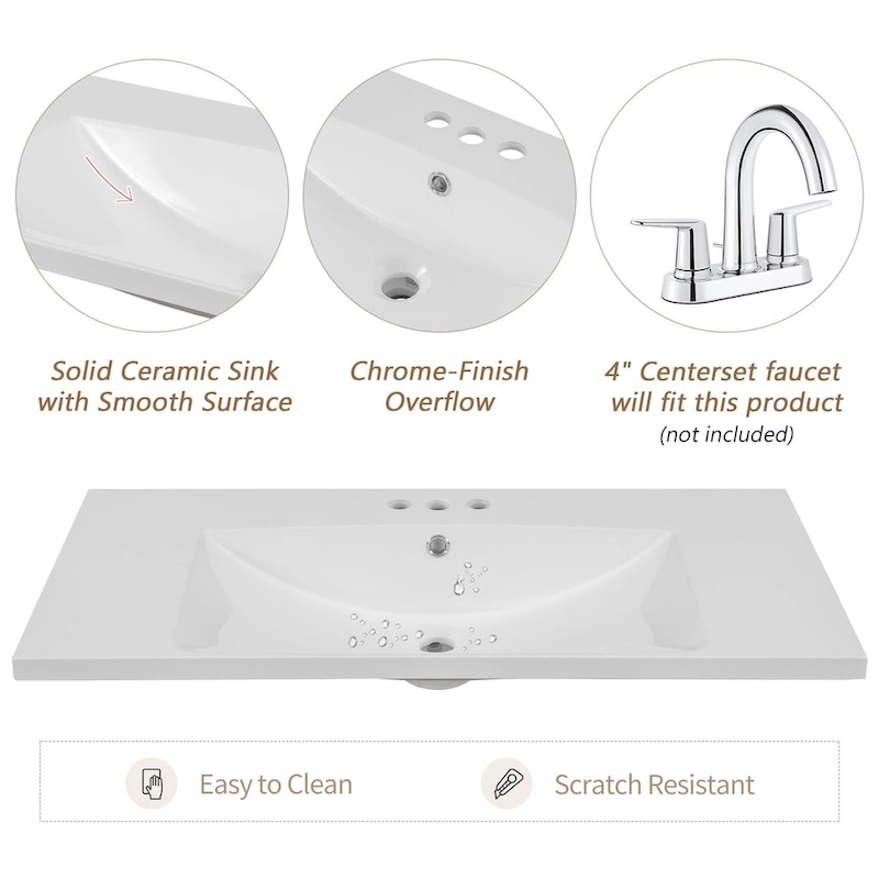 Bathroom Cabinet with Drawers and Sink Combo