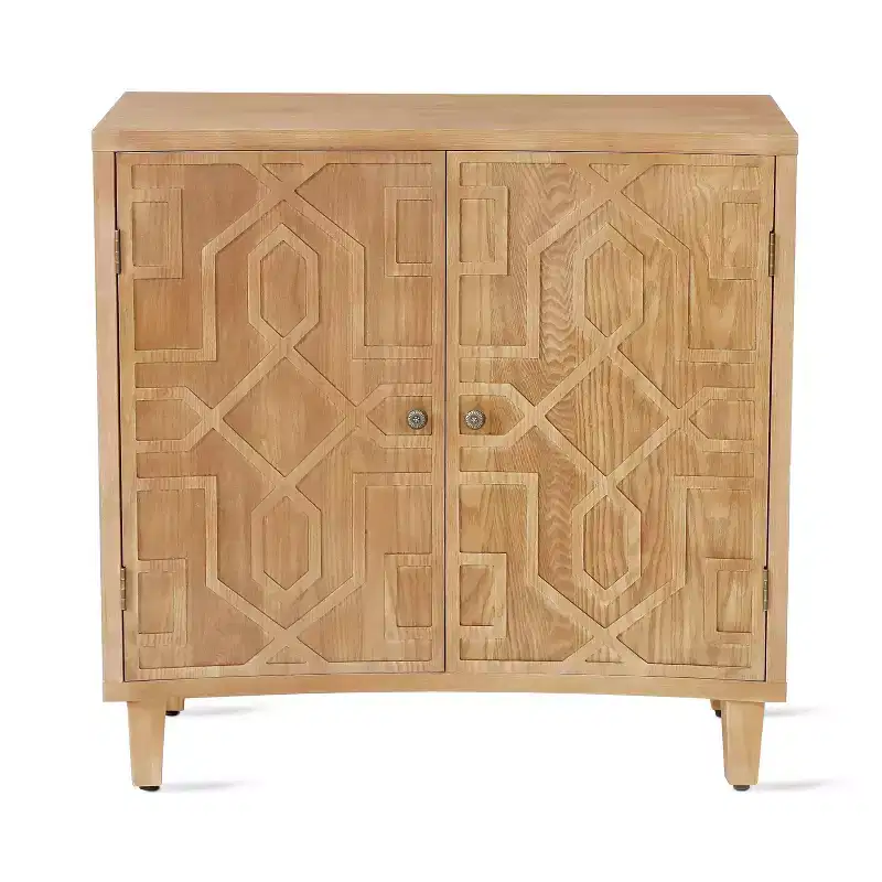 Christopher Knight Home Sonja Contemporary Geometric Pattern Accent Cabinet with Adjustable Shelves and Doors