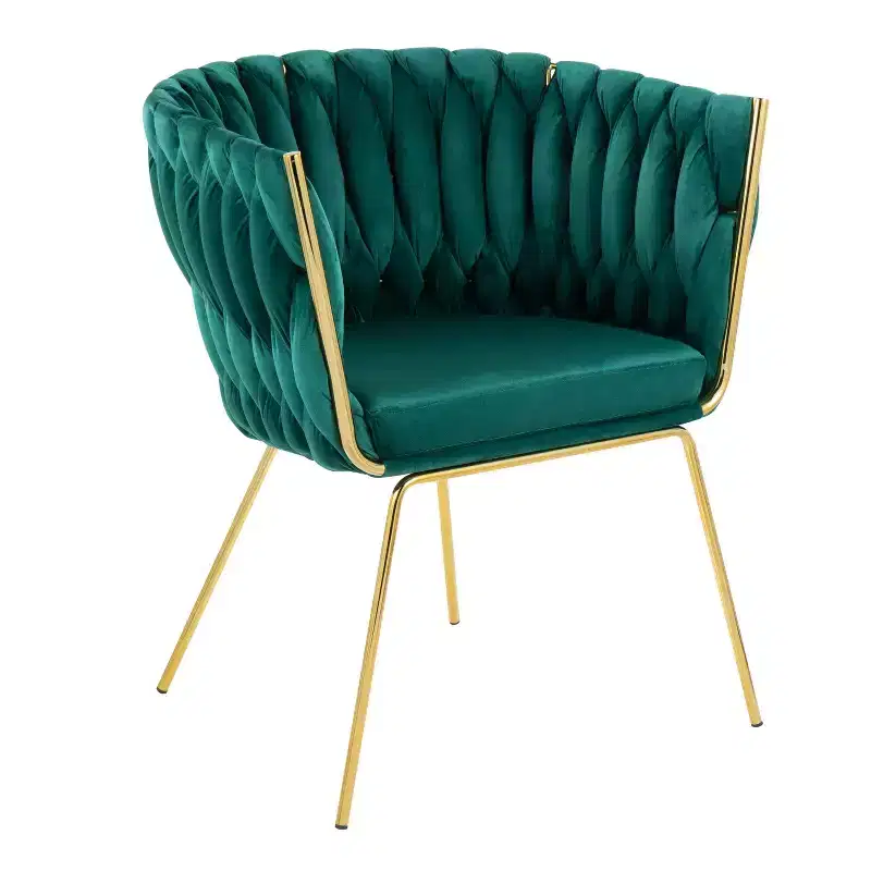 Braided Renee Velvet/Metal Accent Chair - LumiSource