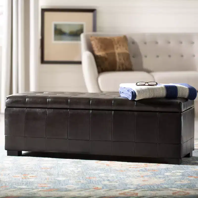 Manhattan Large Storage Ottoman - HUD4200 - Safavieh Couture