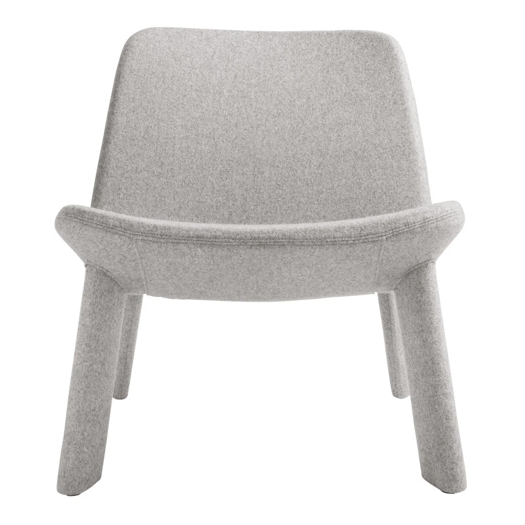 Contemporary Fully Upholstered Foam & Bent Ply Lounge Chair with Metal Legs for Living Room