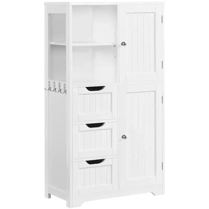 Yaheetech 42 Bathroom Storage Cabinet Floor Cabinet with 3 Drawers, White
