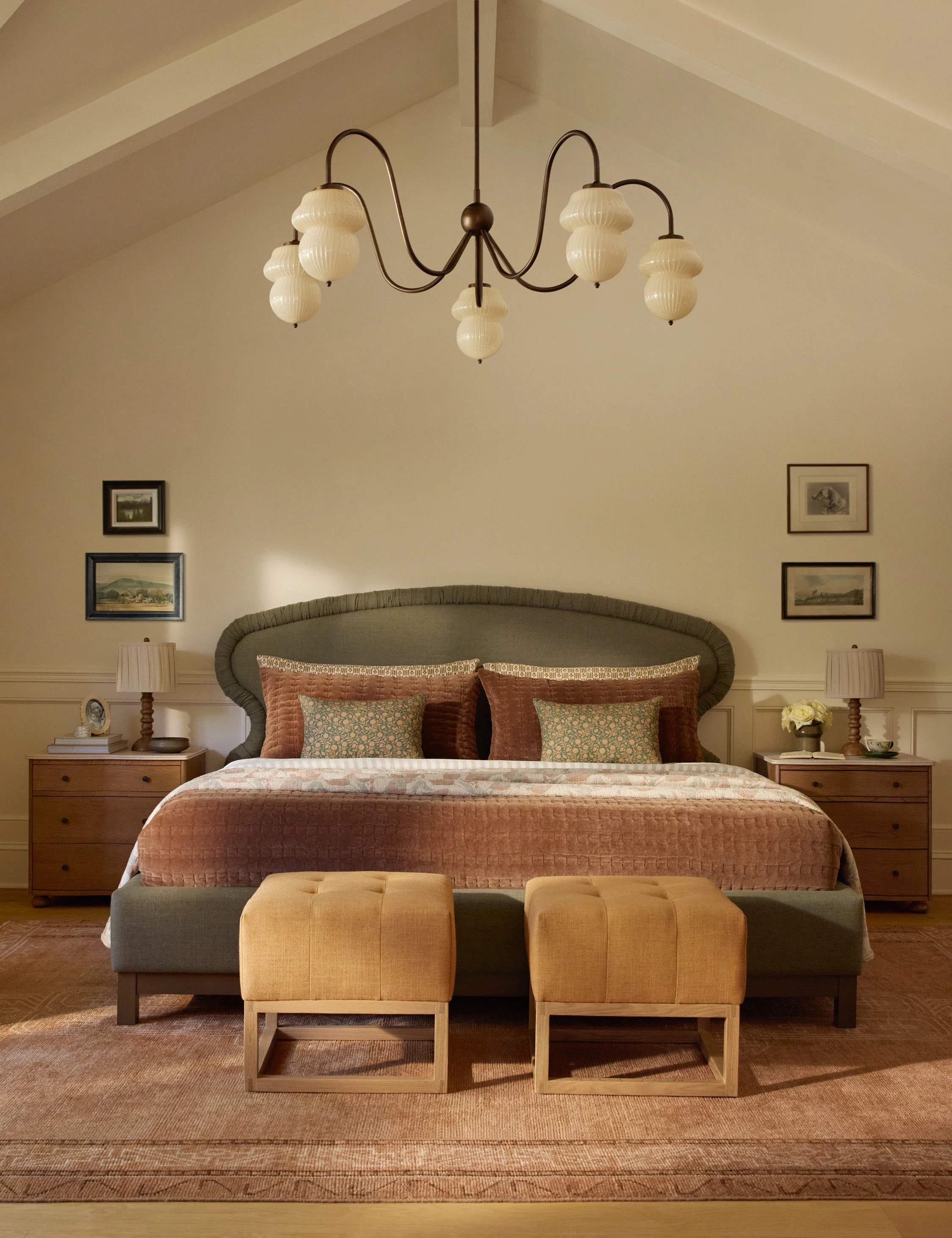 Platform Bed - A headboard can serve as a work of art in itself, exhibited perfectly by the soft curves of the bed from the exclusive