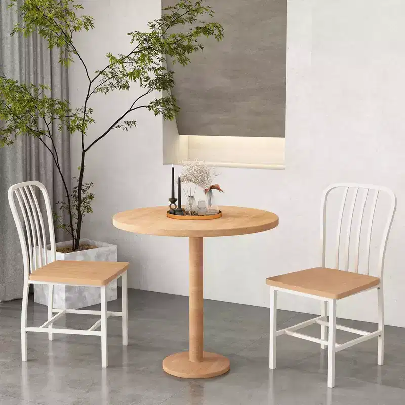 High Back Dining Chairs Set of 2 with Metal Frame & Footrests, Navy, Kitchen & Dining Room Chairs