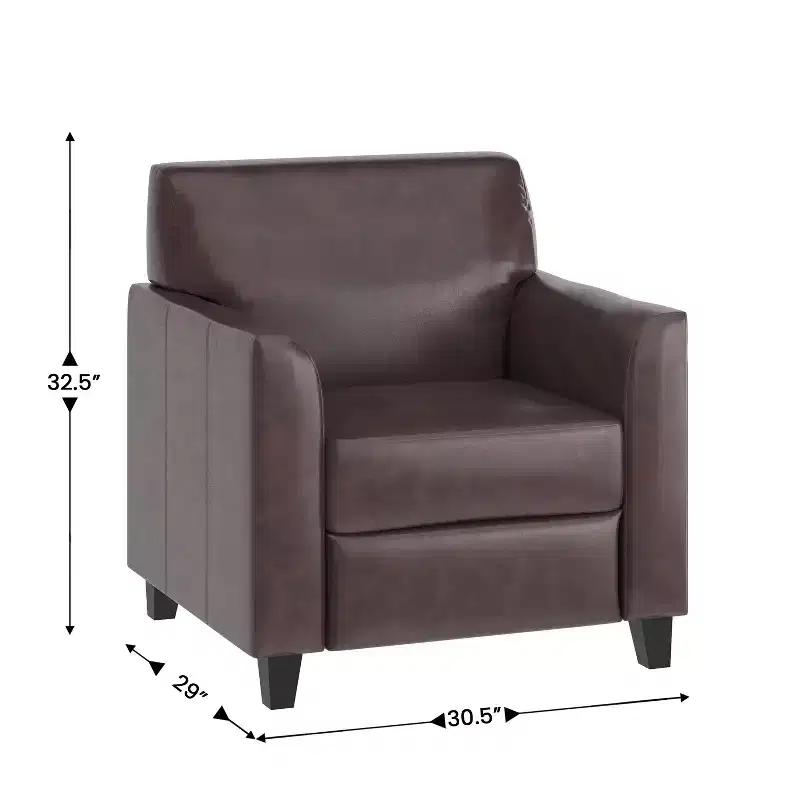 Emma and Oliver Leather Chair with Clean Line Stitched Frame