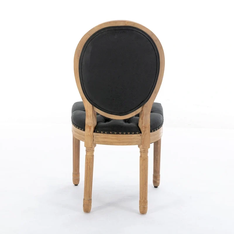 Set of 2 French Style Solid Wood Dining Chair with Nailhead