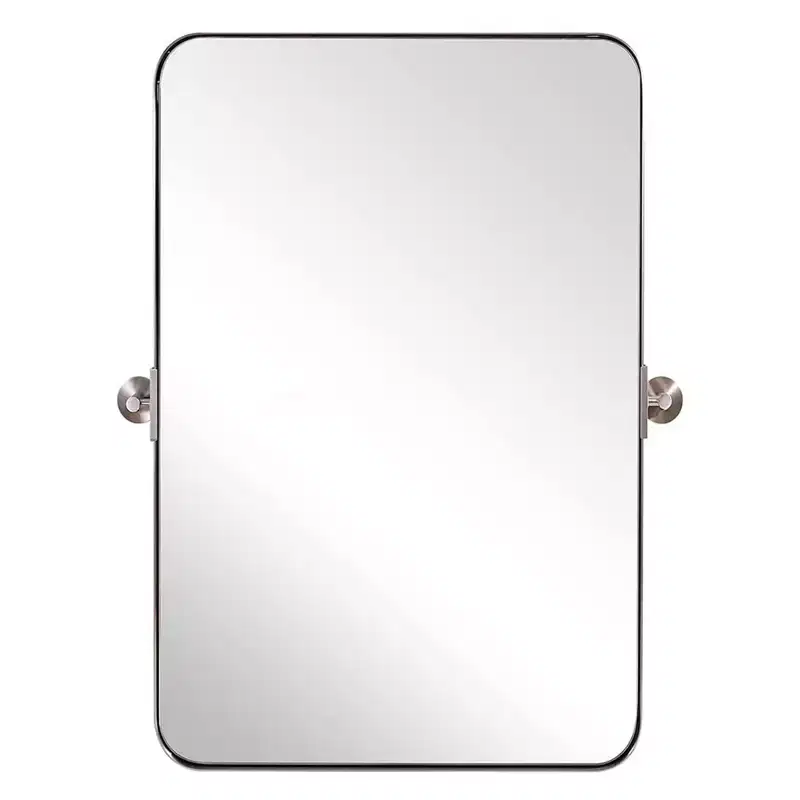 ANDY STAR Modern Decorative 22 x 34 Inch Rectangle Wall Mounted Hanging Bathroom Vanity Mirror with Stainless Steel Metal Frame, Brushed Gold
