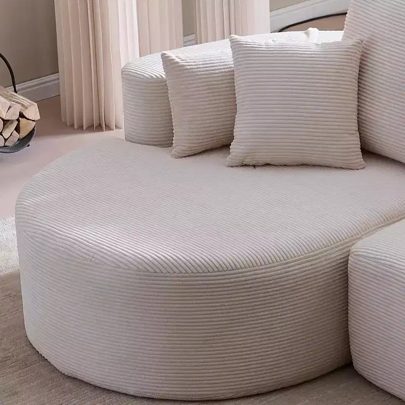 Christopher Knight Home Shamus 106 Modern Cozy Upholstered 4 Seater Curved Sectional Sofa with 7 Pillows