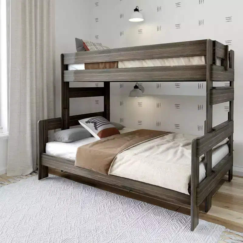 Plank+Beam Solid Wood Farmhouse Twin over Full Bunk Bed