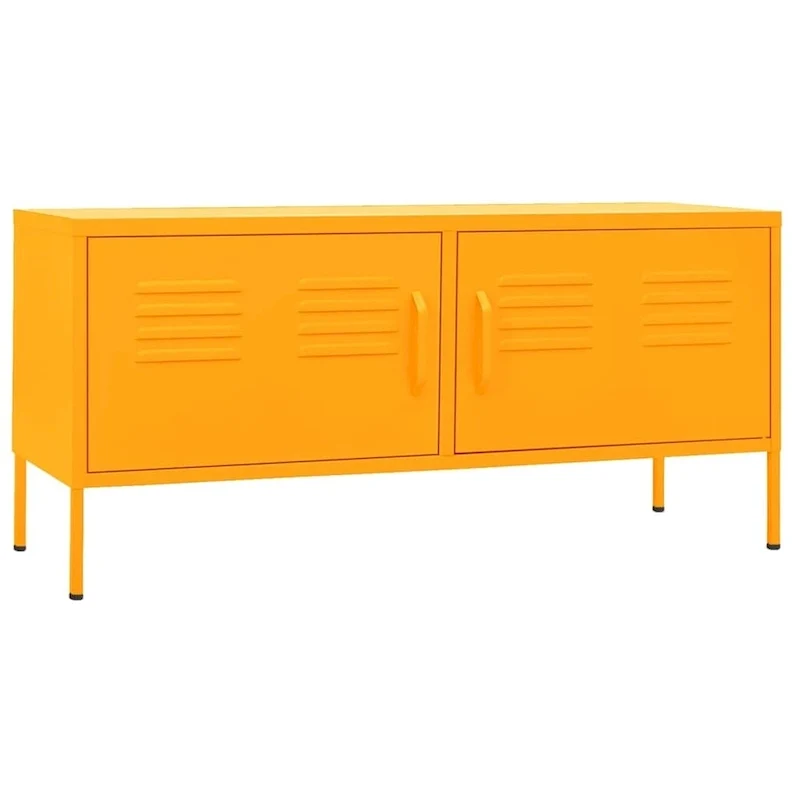 vidaXL TV Stand TV Unit Sideboard Home TV Console Media Unit Cupboard Steel - 41.3 x 13.8 x 19.7