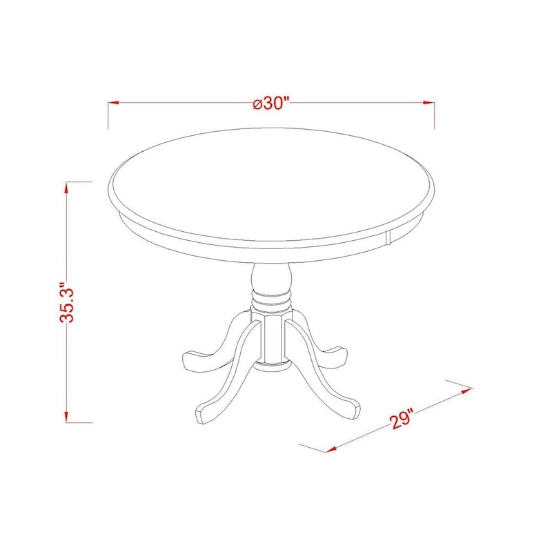 East West Furniture 3 Piece Dining Table Set- a Round Kitchen Table with Pedestal and 2 Dining Chairs, Mahogany(Seat Options)