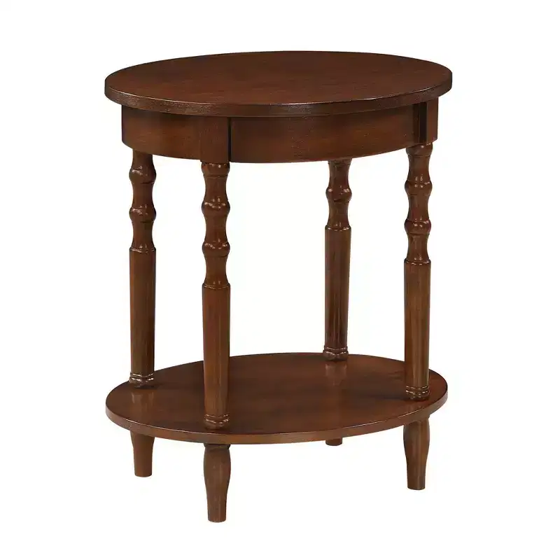 Breighton Home Classic Accents Brandi Oval End Table with Shelf in Espresso