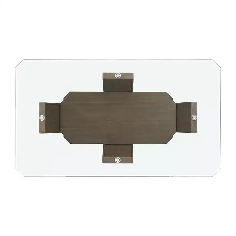 Simms Rectangular Counter Height Table Walnut - Picket House Furnishings: Glass Top, Mid-Century Modern, Seats 4