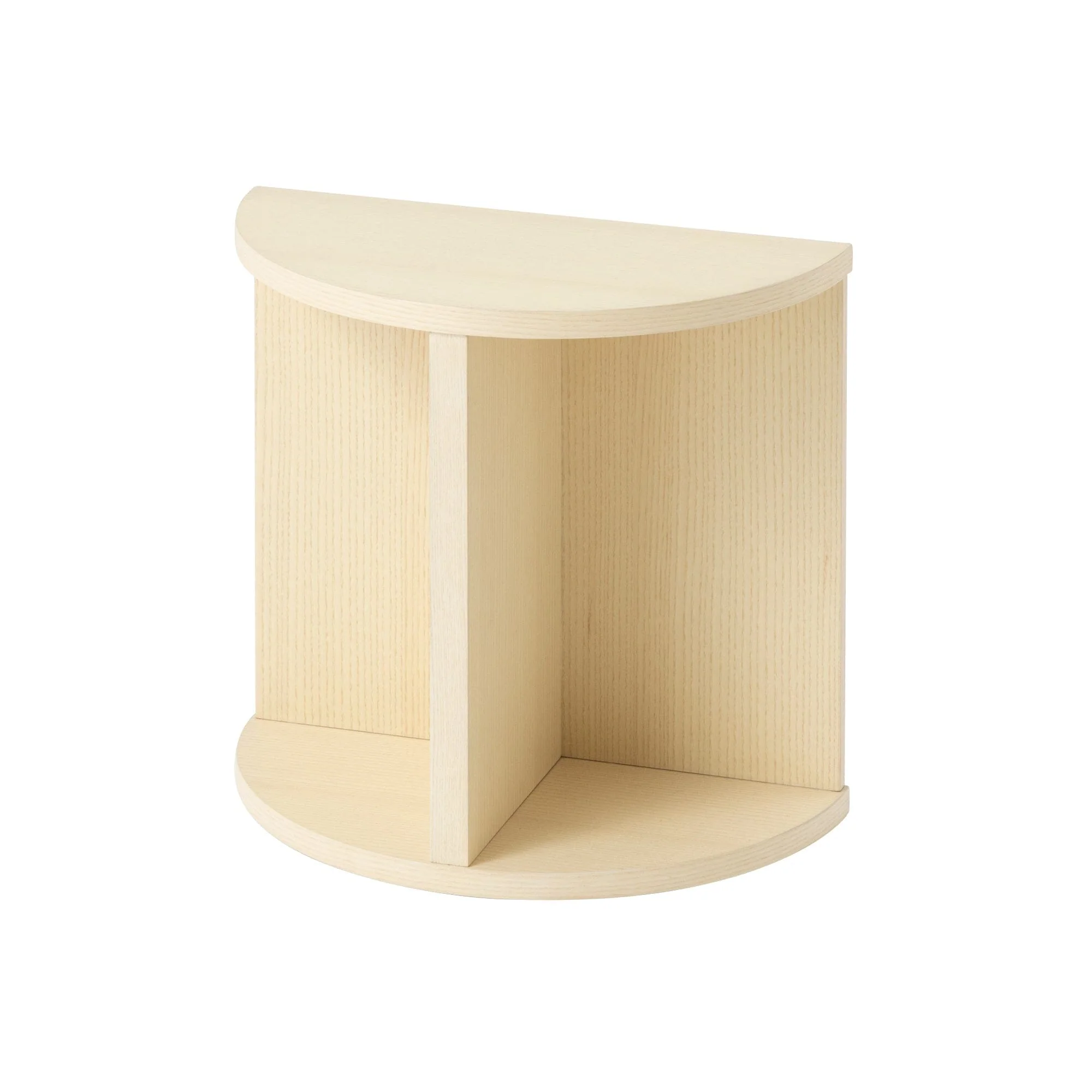 Natural Half-Moon Side Table